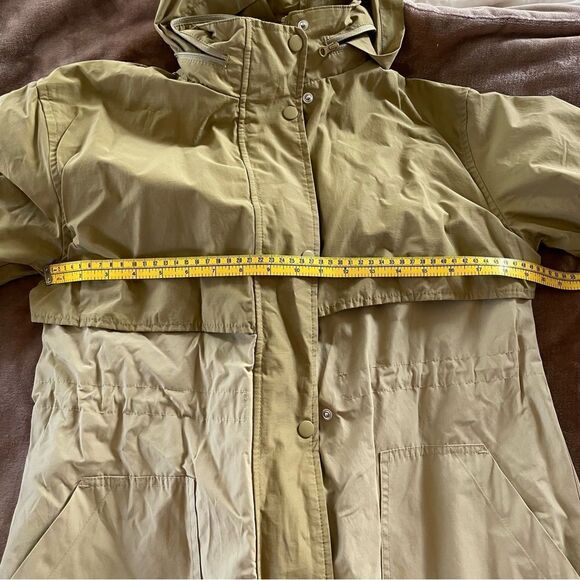 Gorpcore Minimalist Oversized Utility Rain Coat Size XS Gold/ Beige/ Ochre - Picture 12 of 13